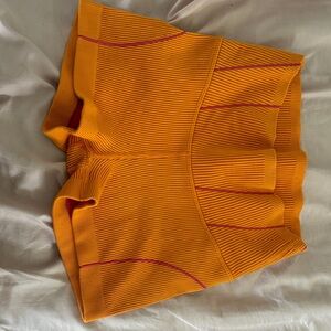 Aerie Vibrant Orange Ribbed Bike Shorts